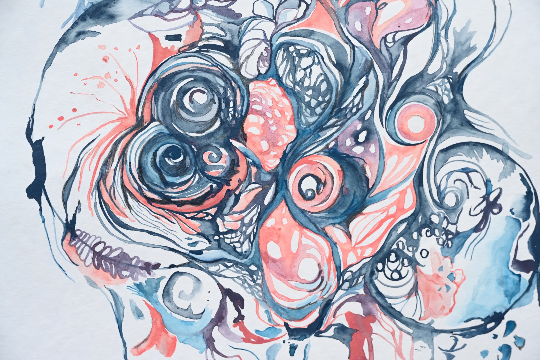 Korallenrot, Türkis und Jeansblau