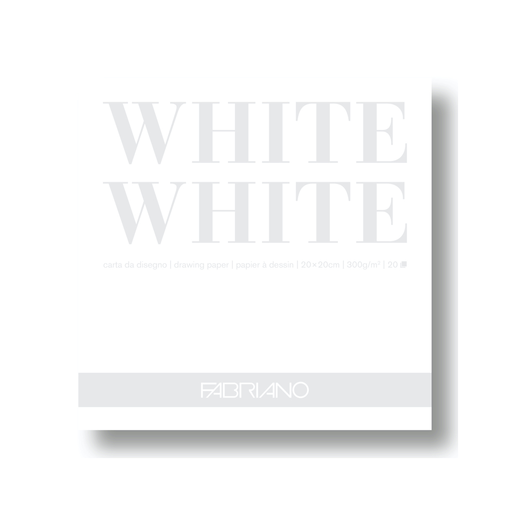 Fabriano - White White Block Strahlweiss 20x20cm A5+